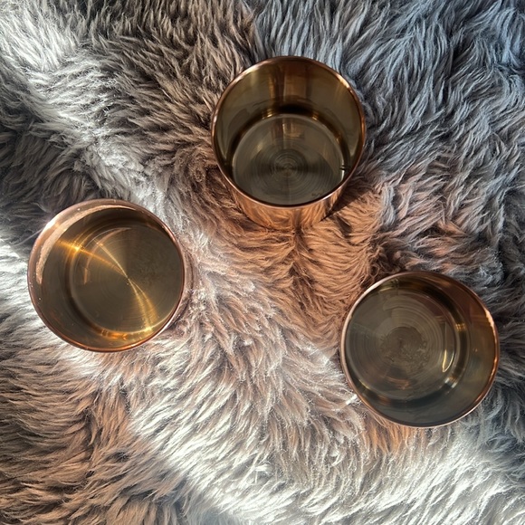 GORGEOUS ROSE GOLD/COPPER CANDLE OR PLANT HOLDERS - SET OF 3 - Picture 3 of 3